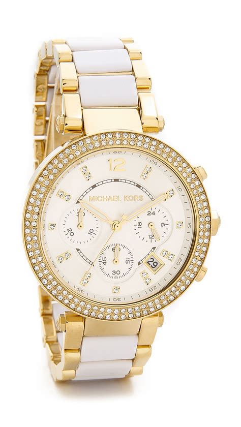 michael kors womens watches white gold